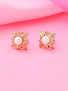 Estele Gold-Plated Floral Studs Earrings