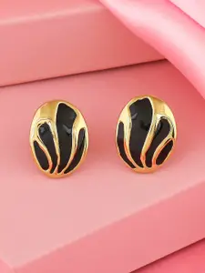 Estele Gold-Plated Oval Studs Earrings