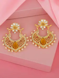 Estele Gold-Plated Floral Chandbalis Earrings