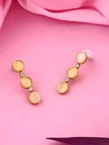 Estele White Teardrop Shaped Drop Earrings