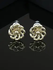 Estele Gold-Plated Floral Studs Earrings