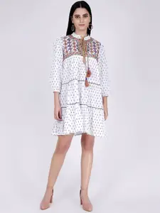 First Resort by Ramola Bachchan Geometric Printed A-line Dress