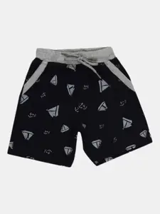 V-Mart Boys Conversational Printed Mid-Rise Cotton Shorts