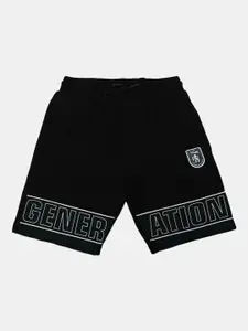 V-Mart Boys Typography Printed Cotton Regular Shorts