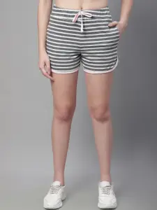 Rute Women Striped Slim Fit High-Rise Cotton Shorts