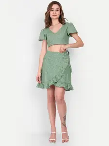 DOLSU Printed Knee-Length Warp Skirt