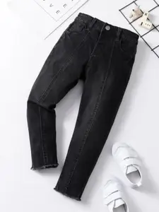 Kotty Girls Low Distress Mid-Rise Light Fade Stretchable Jeans