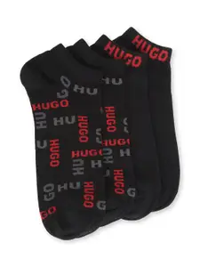 HUGO Men Pack Of 2 Patterned Cotton Ankle-Length Socks