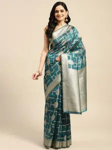 Dhyey Fashion Woven Design Silk Blend Saree