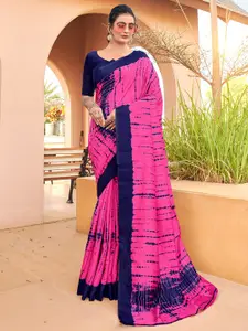 Saree mall Tie And Dye Art Silk Block Print Sarees