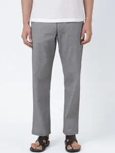 Fabindia Men Straight Fit Mid-Rise Cotton Trousers