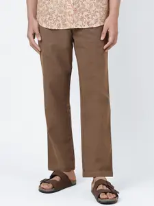 Fabindia Men Straight Fit Cotton Trousers