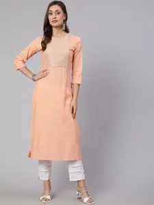 Nayo Embroidered Yoke Straight Solid Kurta