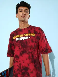 Difference of Opinion Men Multicoloured Tie & Dye Oversized Pure Cotton Longline T-shirt