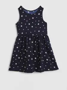 YK Girls Geometric Printed Cotton Fit & Flare Dress