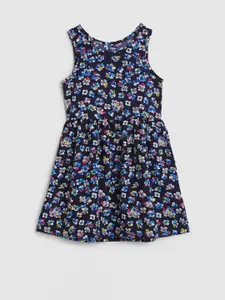 YK Girls Floral Printed Cotton Fit & Flare Dress