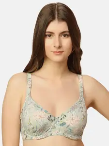 Triumph Floral Printed Non-Padded Underwired All Day Comfort Seamless Minimizer Bra