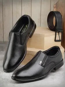 Action Men Textured Comfort-Fit Formal Slip-On Shoes