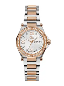 GC GUESS COLLECTION Legacy Lady Silver Round Dial Women Analog Watch - Z20002L1MF