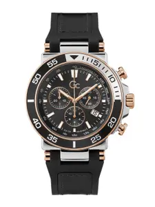 GC Men Printed Dial & Leather Bracelet Style Straps Digital Watch Z14005G2MF