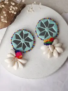 TEEJH Fabric Contemporary Drop Earrings