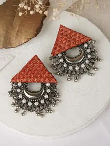 TEEJH Hanika Oxidised Contemporary Chandbalis Earrings