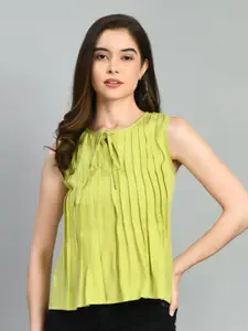 PRETTY LOVING THING Tie-Up Neck Sleeveless Pleated Top