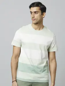 Celio Multi or Variegated Striped Breathable  Cotton T-shirt