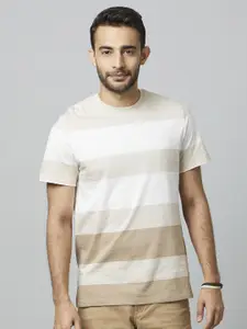 Celio Striped Round Neck Short Sleeves Cotton T-shirt