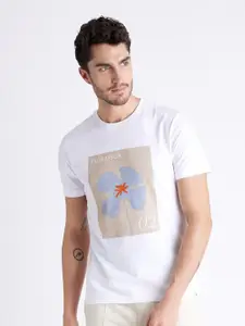 Celio Graphic Printed Round Neck Short Sleeves Cotton T-shirt