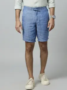 Celio Men Self Design Mid-Rise Linen Shorts