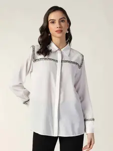 Beatnik Spread Collar Long Sleeves Casual Shirt