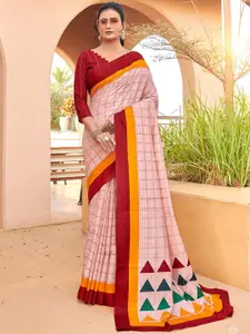 Saree mall Checked Art Silk Taant Sarees