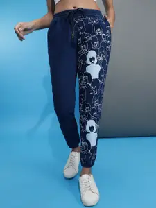 Freehand by The Indian Garage Co Women Printed Light Fade Cotton Joggers