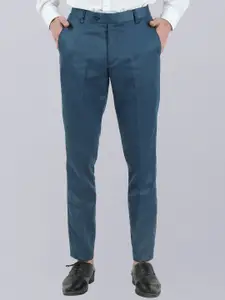 VEI SASTRE Men Smart Slim Fit Plain Formal Trousers