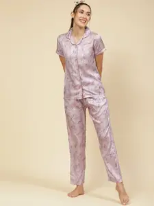 Monte Carlo Abstract Printed Night Suit
