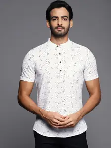 Indo Era Abstract Printed Mandarin Collar Short Kurta
