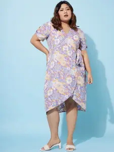 Athena Ample Plus Size Floral Print Crepe Dress