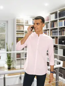 Flying Machine Slim Fit Mandarin Collar Cotton Casual Shirt