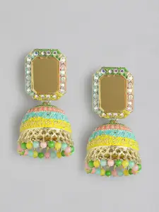 Rang Gali Mirror Dome Shaped Jhumkas Earrings