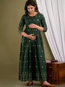 Mialo fashion Floral Printed Maternity A-Line Ethnic Dress