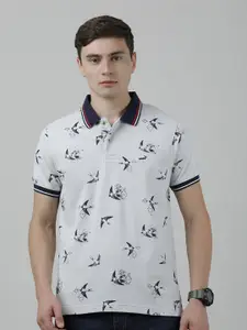 Crocodile  Polo Collar Conversational Printed Slim Fit Cotton T-shirt