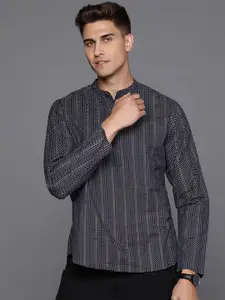 Indo Era Abstract Printed Mandarin Collar Pure Cotton Short Kurta