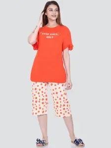 Y&I Typography Printed Night Suit