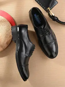 Eego Italy Men Textured Genuine Leather Formal Derbys