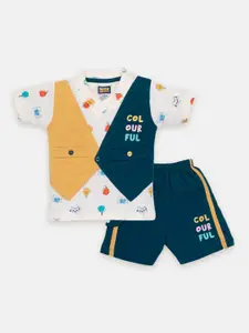 Nottie Planet Boys Printed T-shirt with Shorts