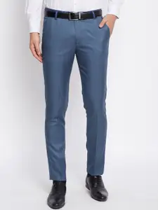 VEI SASTRE Men Smart Slim Fit Mid-Rise Formal Trousers
