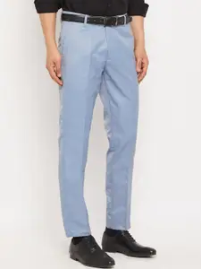 VEI SASTRE Men Smart Mid Rise Plain Slim Fit Formal Trousers