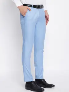 VEI SASTRE Men Smart Mid Rise Plain Slim Fit Formal Trousers