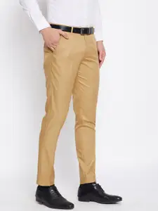 VEI SASTRE Men Smart Slim Fit Plain Formal Trousers